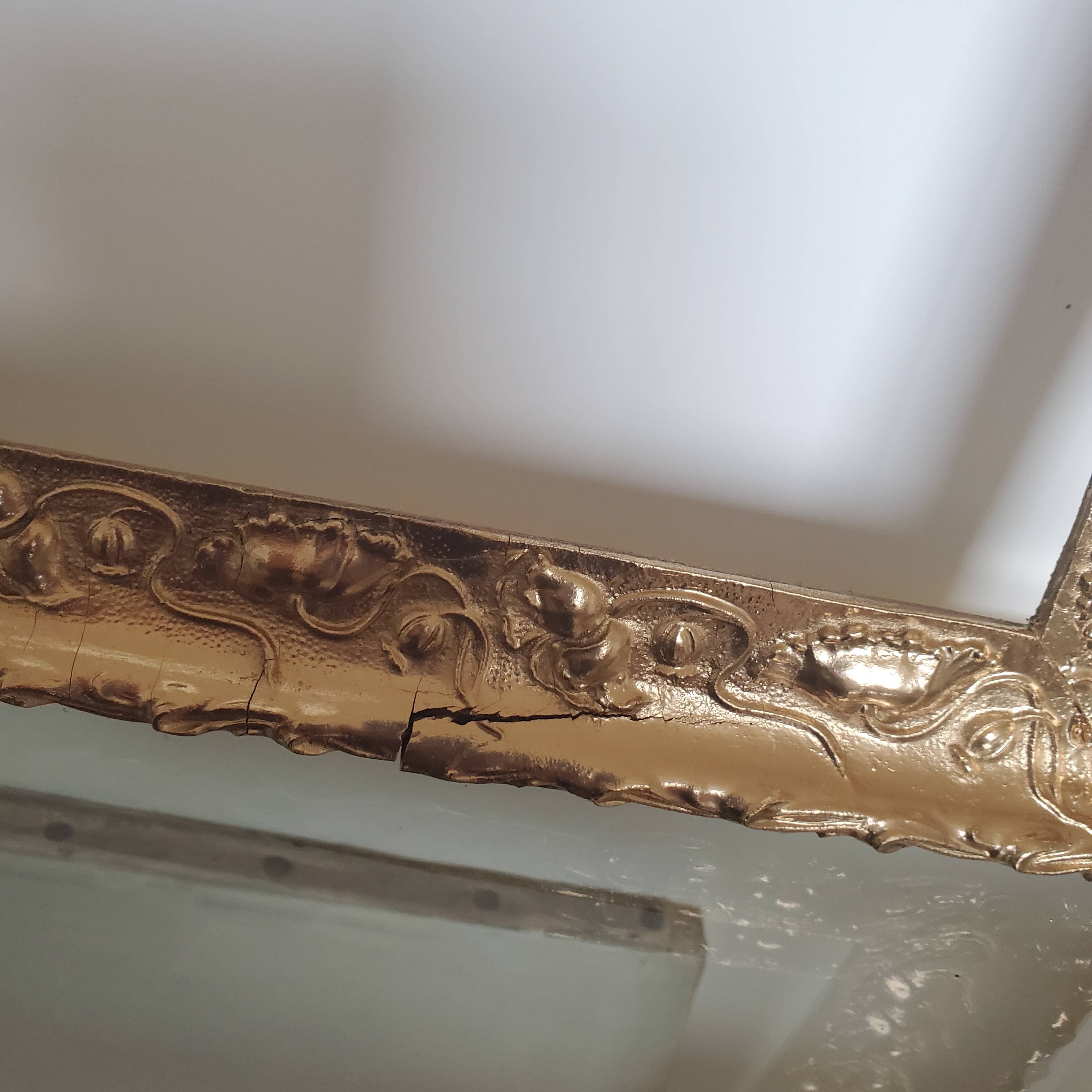 Large old gilded wooden frame