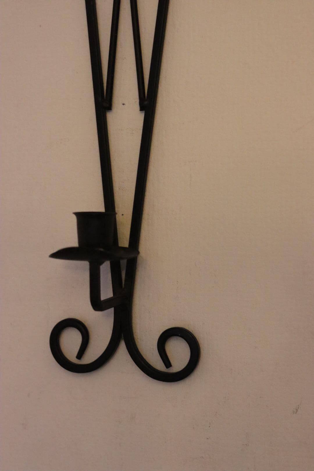 Pair of vintage black metal sconces