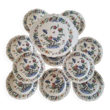 Roeun dessert plate set in French Sarreguemine porcelain