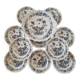 Roeun dessert plate set in French Sarreguemine porcelain