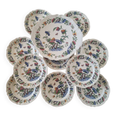 Service d'assiettes à dessert Roeun en porcelaine française de Sarreguemine