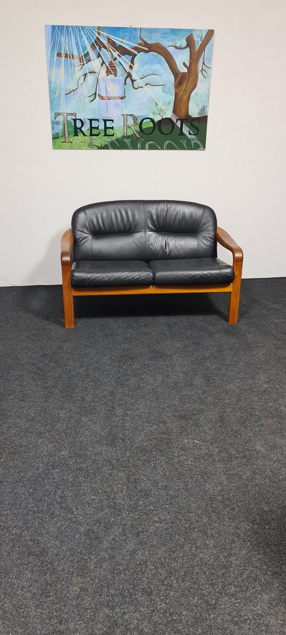 Vintage teak Danish design two seat sofa by Komfort Denmark