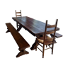 Monastery table with 2 benches and 2 chairs