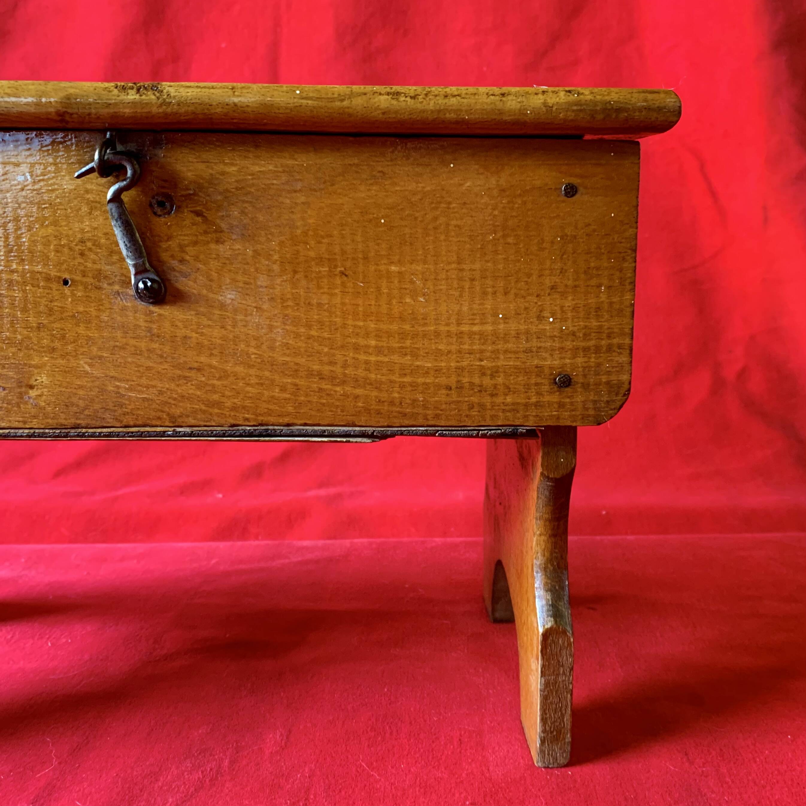 Old small stool - footrest with solid wood chest