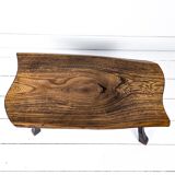Mid Century Table d'appoint Pouf à fleurs Banc à fleurs Tabouret de chevet Bois massif Brutaliste Vi