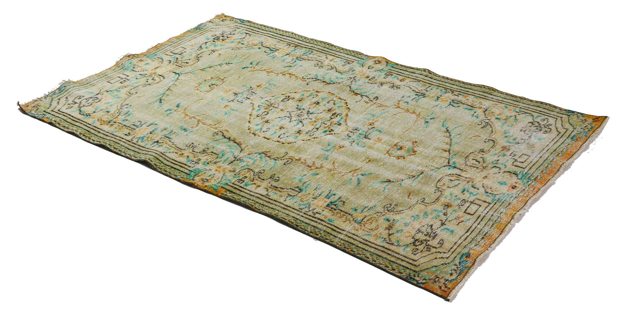 Turkish Anatolian Handmade Vintage Area Rug 210 cm x 134 cm