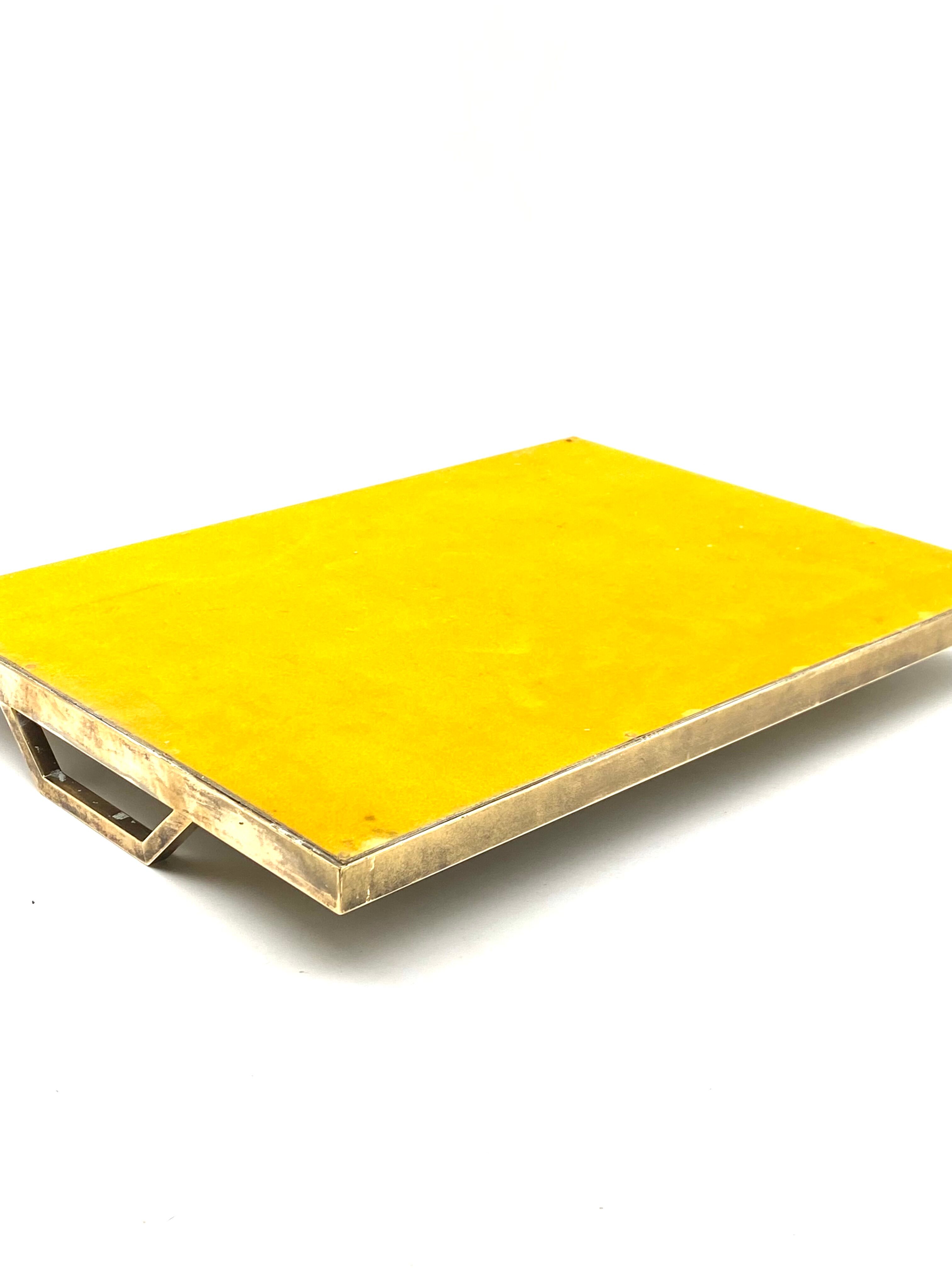 Hollywood regency brass tray, Italy 1970s