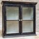 Vitrine antique, armoire suspendue, bois de pin, noir mat