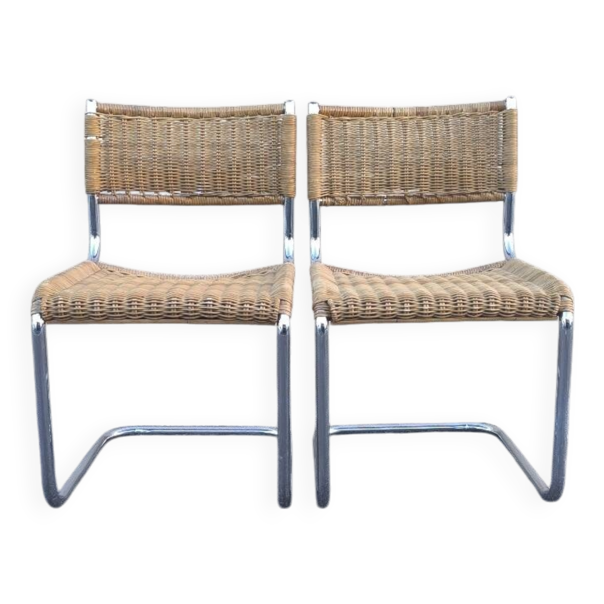 Pair cesca b32 chair design Marcel Breuer