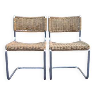 Paire chaise cesca b32 design Marcel breuer