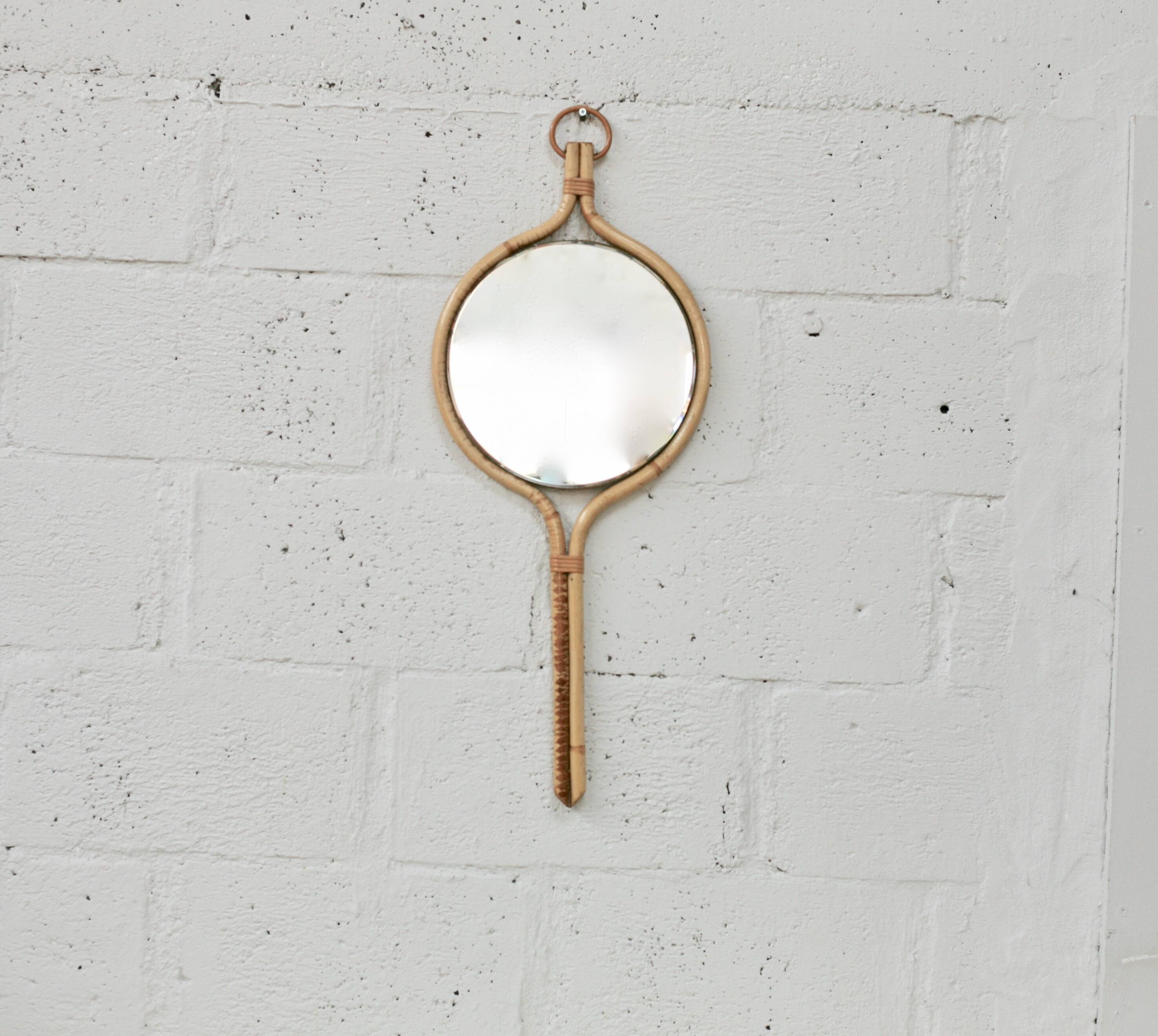 Rattan mirror in the style of Louis Sognot, France, 1950