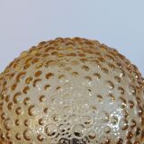 Lampe de table vintage en aluminium et verre à bulles pressées