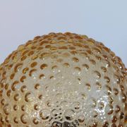 Vintage table lamp in aluminium and pressed bubble glass.
