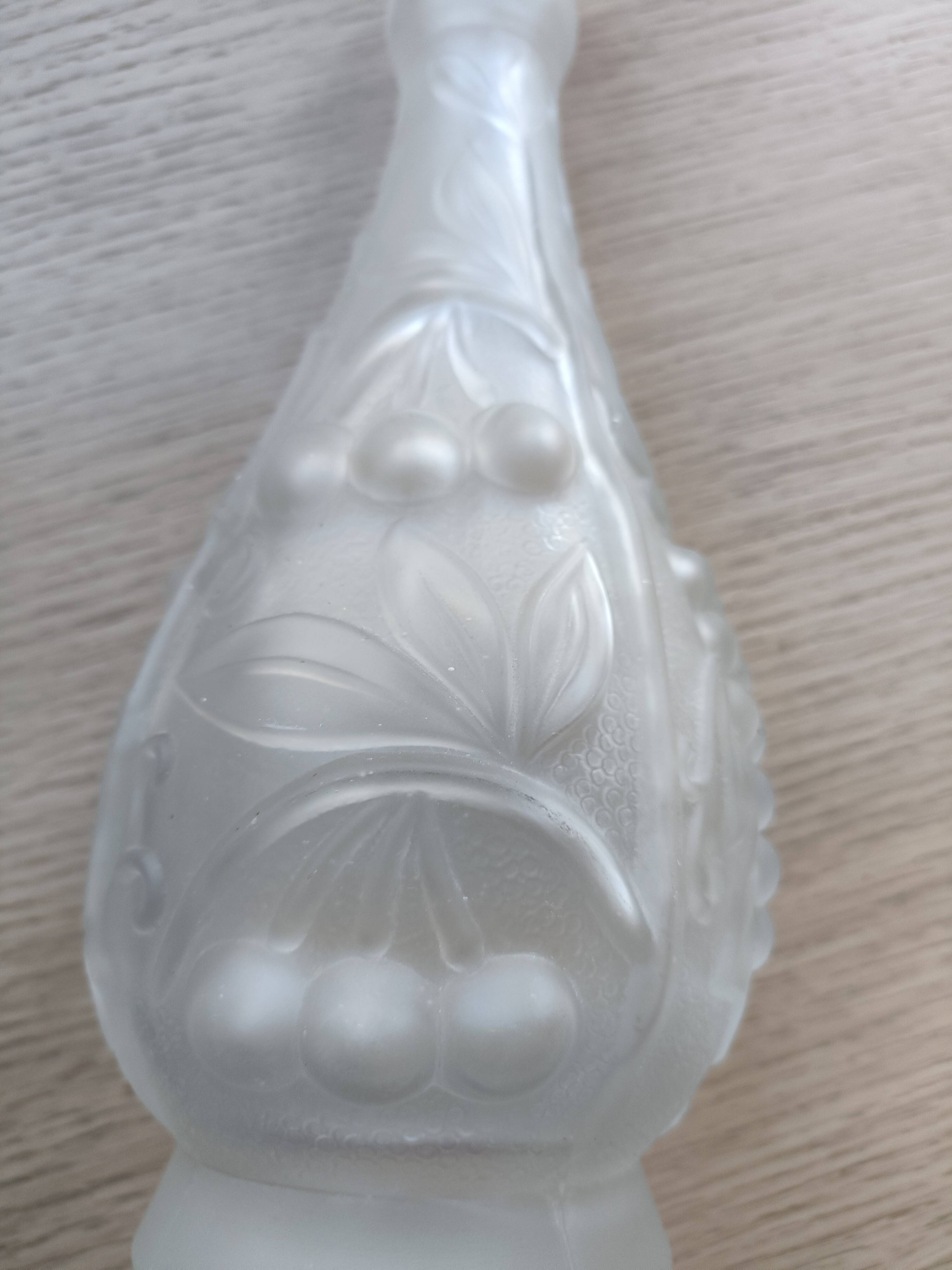 Frosted moulded glass carafe