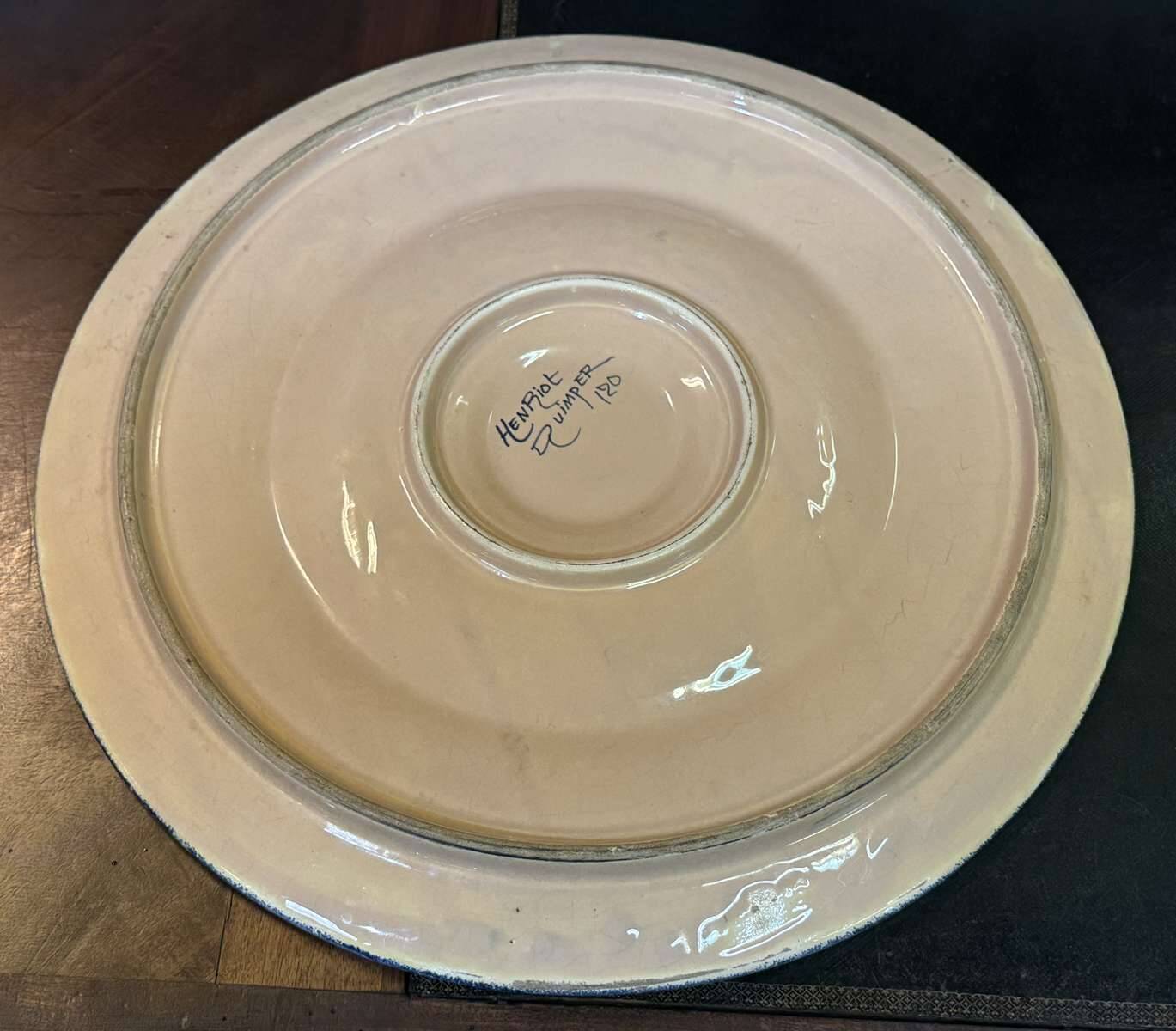 Quimper faience oyster plate from the 1930s - D=41cm H=3cm