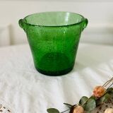 Small bubble glass ice bucket in the style of Biot