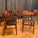 Ensemble de six chaises de style Børge Mogensen Farstrup, Danemark, années 1960.