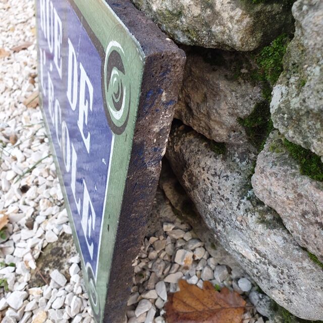 old enamelled street plaque