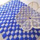 Moroccan blue checkered rug - 289 x 225 cm