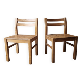 Pair of Danish pine chairs