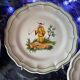 Set of 3 decorative earthenware plates stamped "Gien"