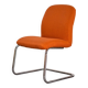 Chrome-plated steel and orange fabric armchair, Germany, 1980