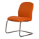 Chrome-plated steel and orange fabric armchair, Germany, 1980