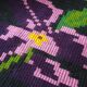 Handwoven summerish floral rug, black background with colorful delicate flowers 152x238cm