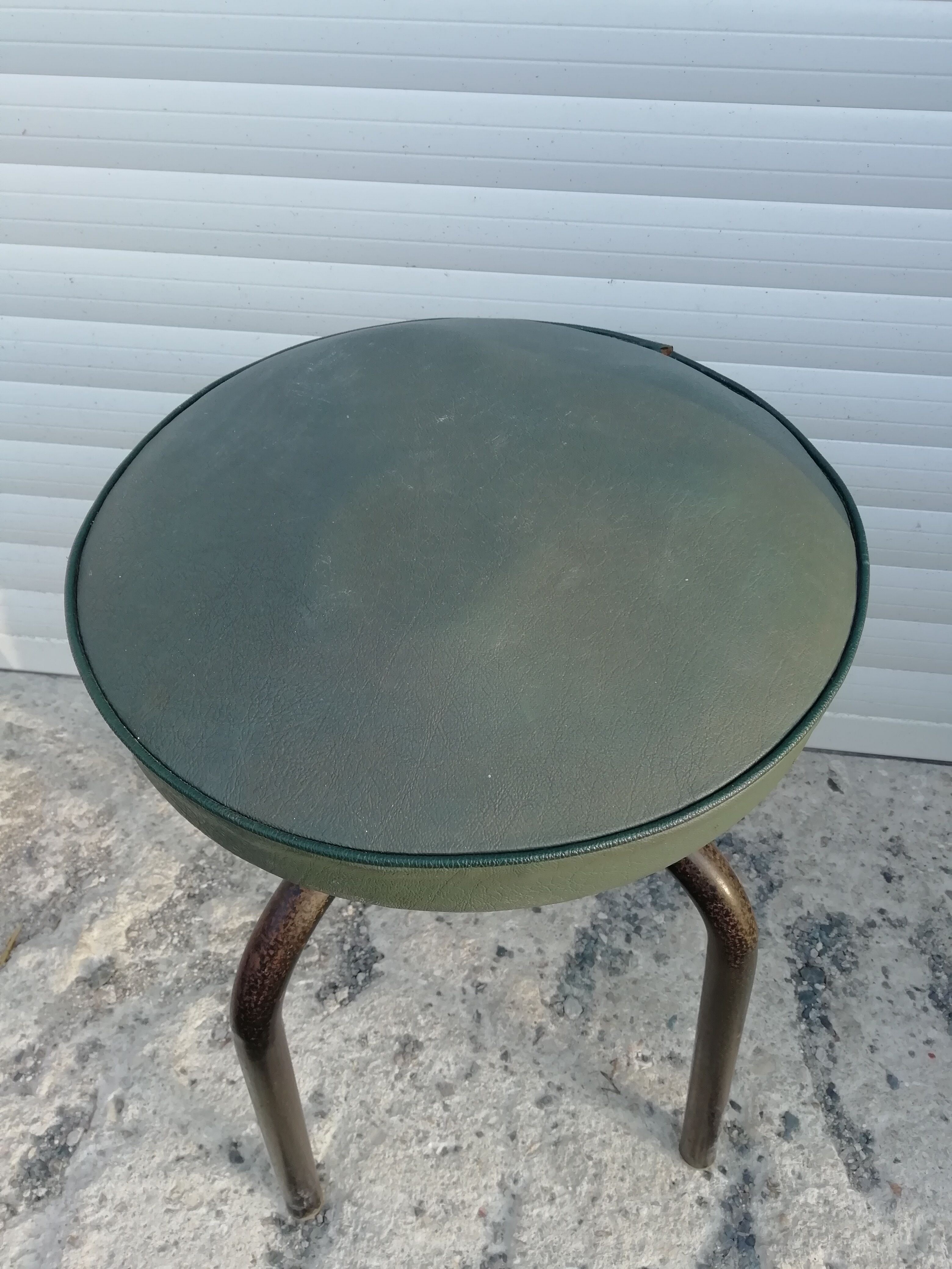 Industrial stool leatherette and steel