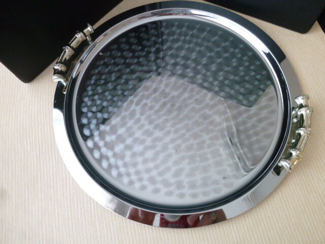 Stainless steel service tray 34 cm