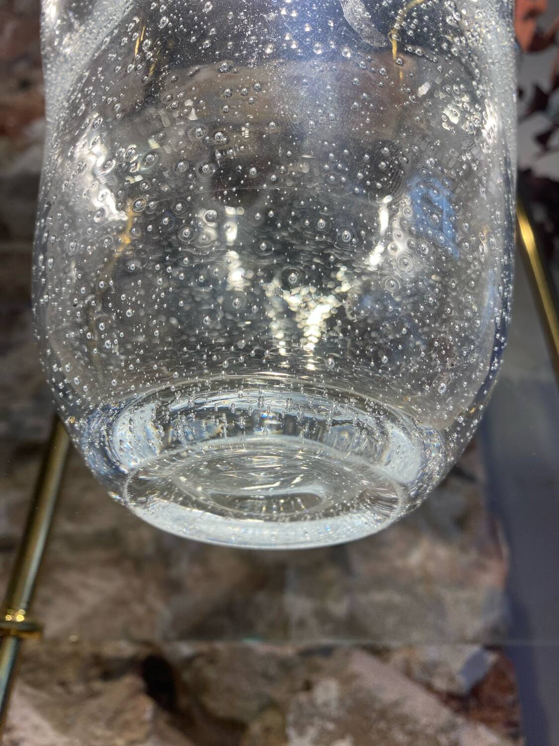 Murano bubble blown glass handkerchief vase