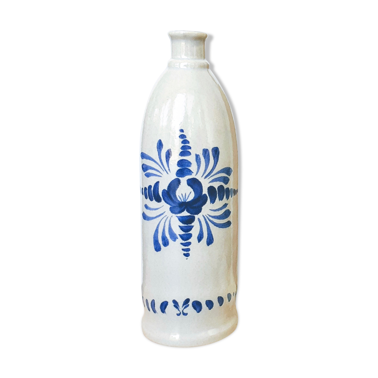 Bottle sandstone blue flower