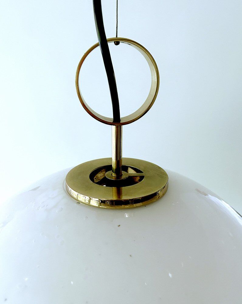 Suspension vintage en verre de Glashütte Limburg, années 1970