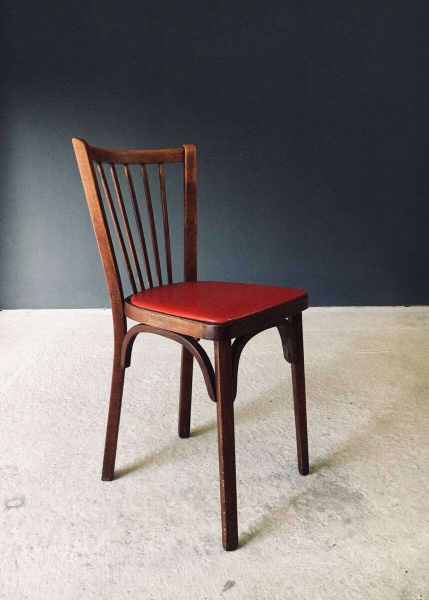 French Reconstruction Bistro Chairs from Baumann, 1950s, Set of 8