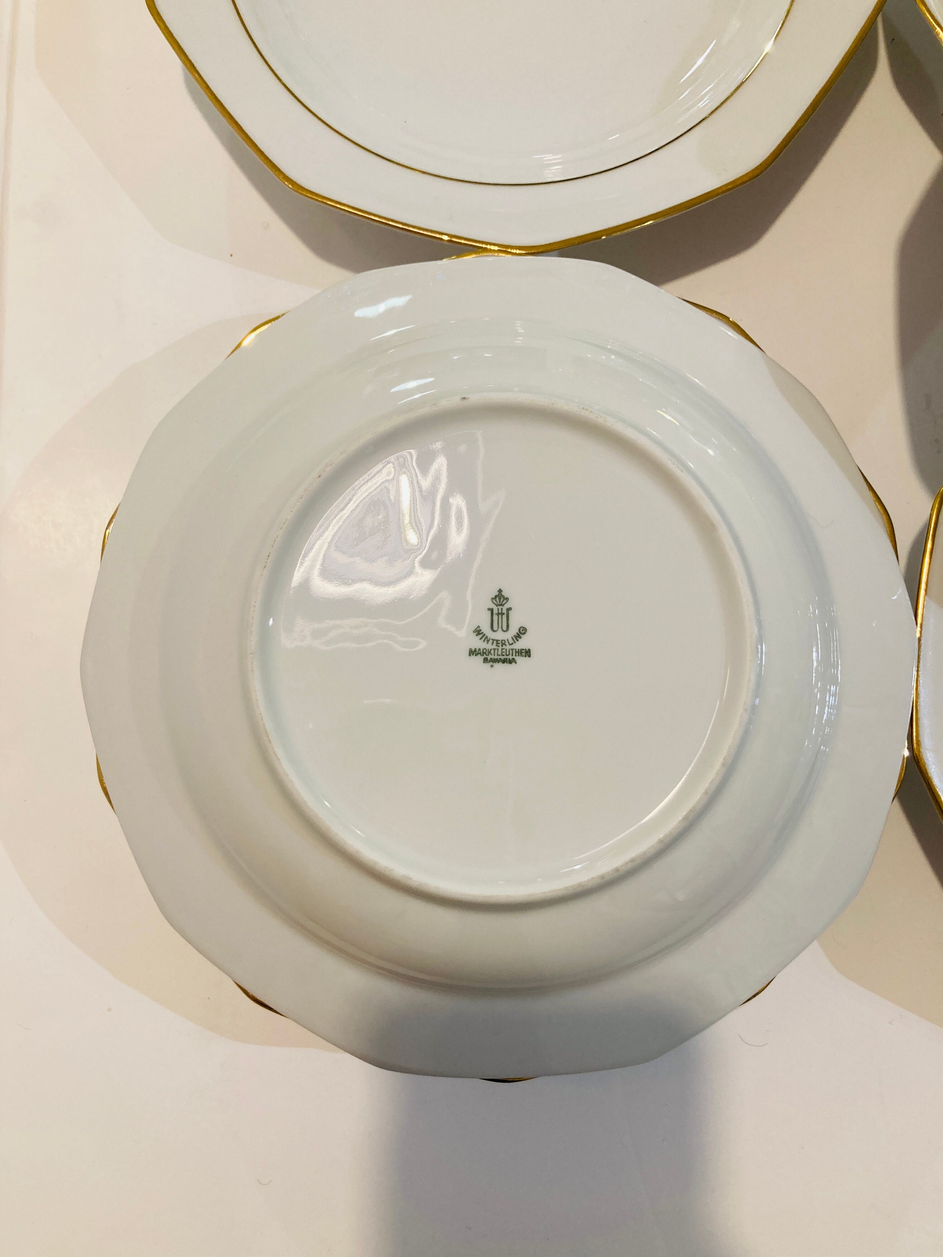 6 hollow plates white & gold winterling marktleuthen bavaria-retro-kitchen-vintage