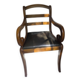 Antique office chair in Directoire / Restoration style made of solid wood.