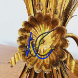 Gilded Italian Hollywood Regency metal wall lamp by Hans Kögl