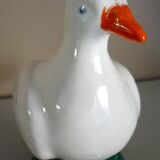 Glazed ceramic bird, signed Vallauris with bright colors