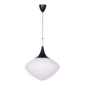 Mid-Century Chandelier in Chromed Steel and Opaline Glass, Czech, 1960s