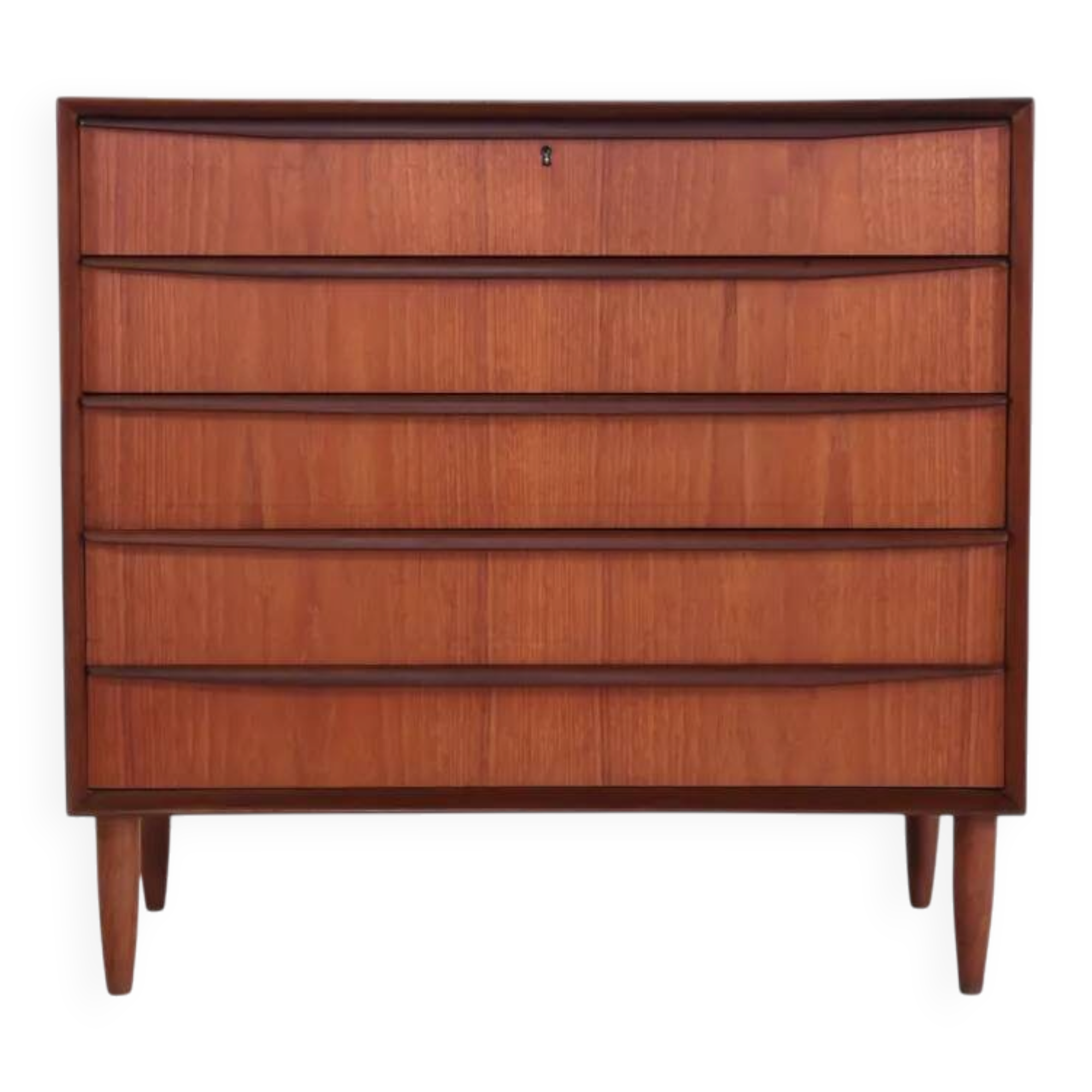 Vintage Danish design wide chest of drawers in teak