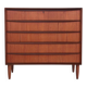 Vintage Danish design wide chest of drawers in teak