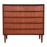Vintage Danish design wide chest of drawers in teak