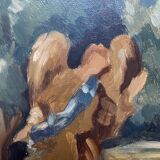 Tableau hsp "l'annonce faire à marie" maurice rocher (1918-1995) + cadre