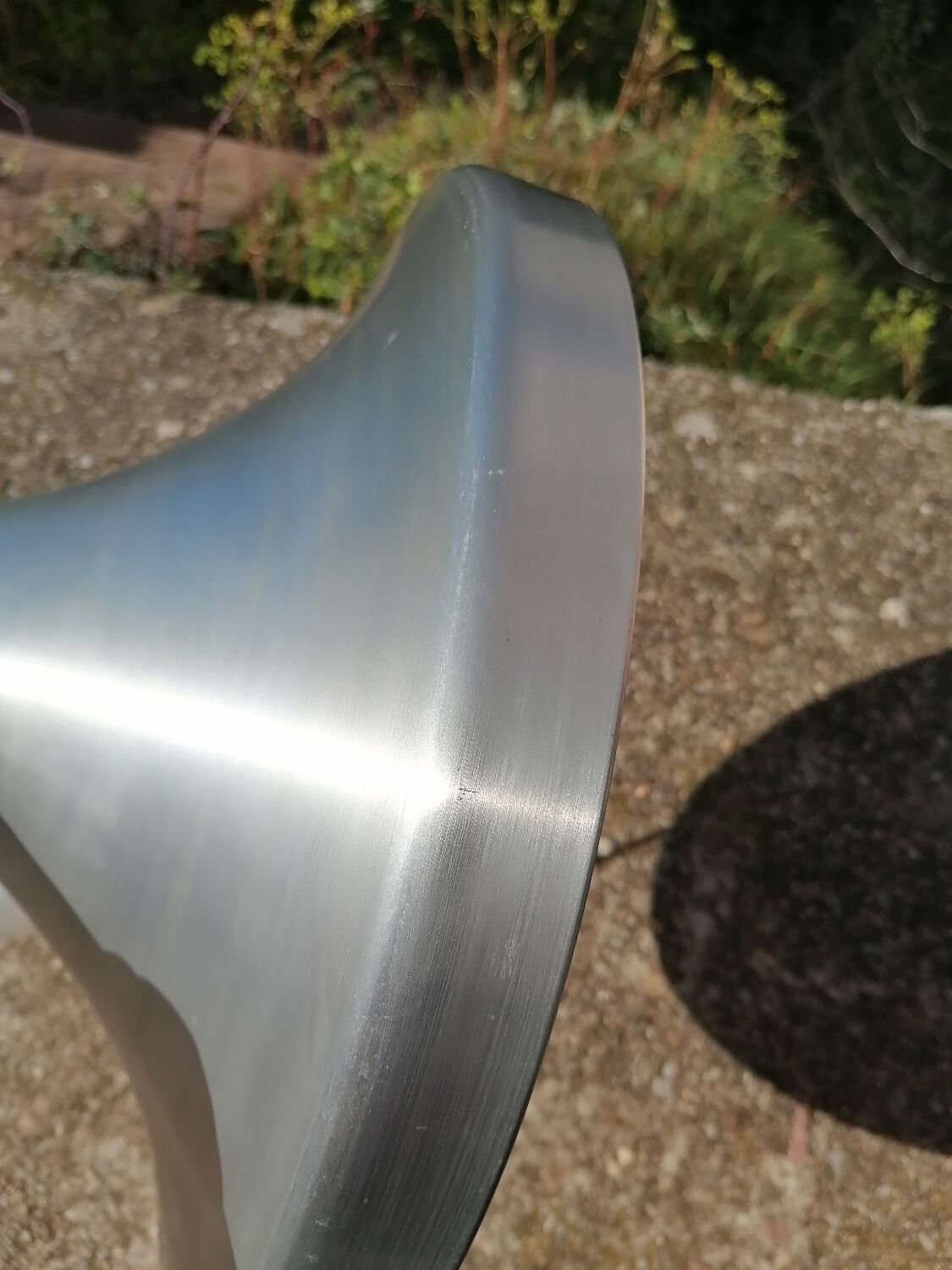 Suspension space age vintage en aluminium brossé