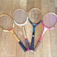 Set 4 vintage wooden tennis rackets