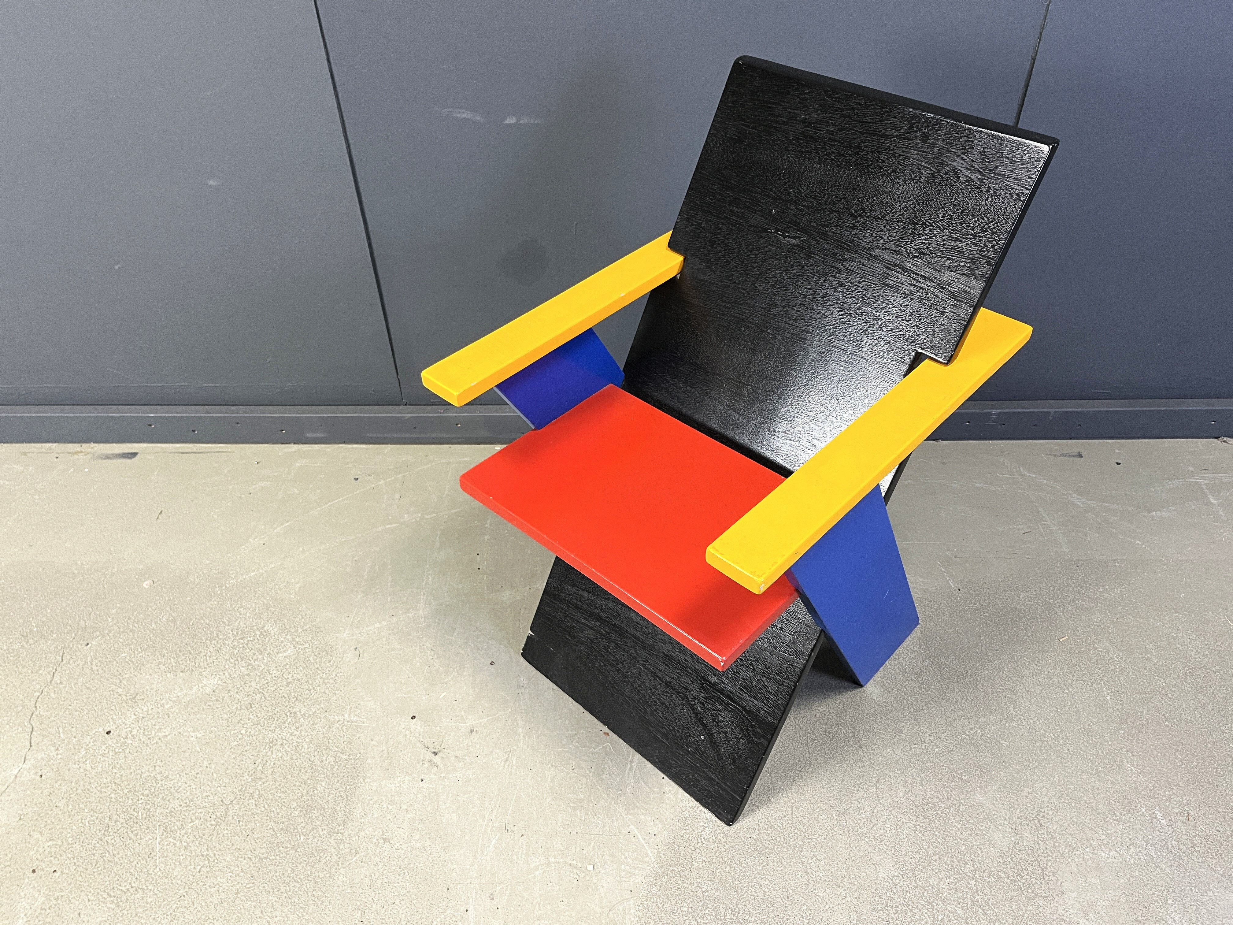 Colourful postmodern armchair, 1980s