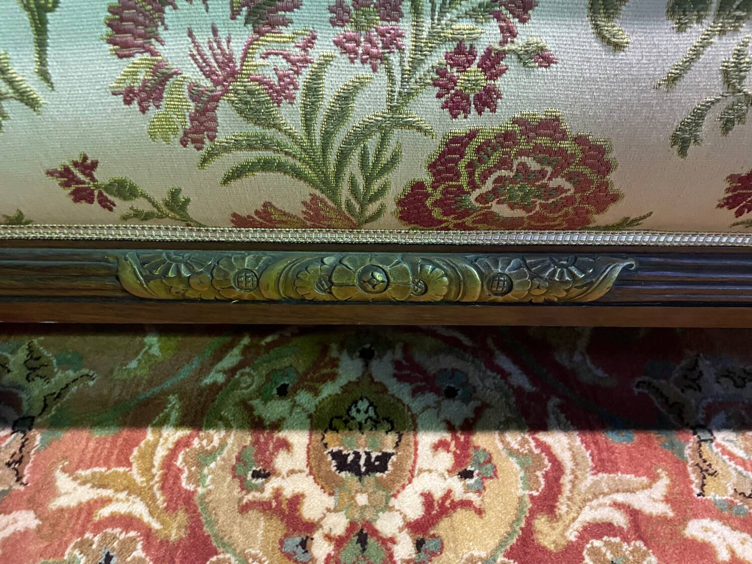 Art Deco period living room sofa and pair of armchairs