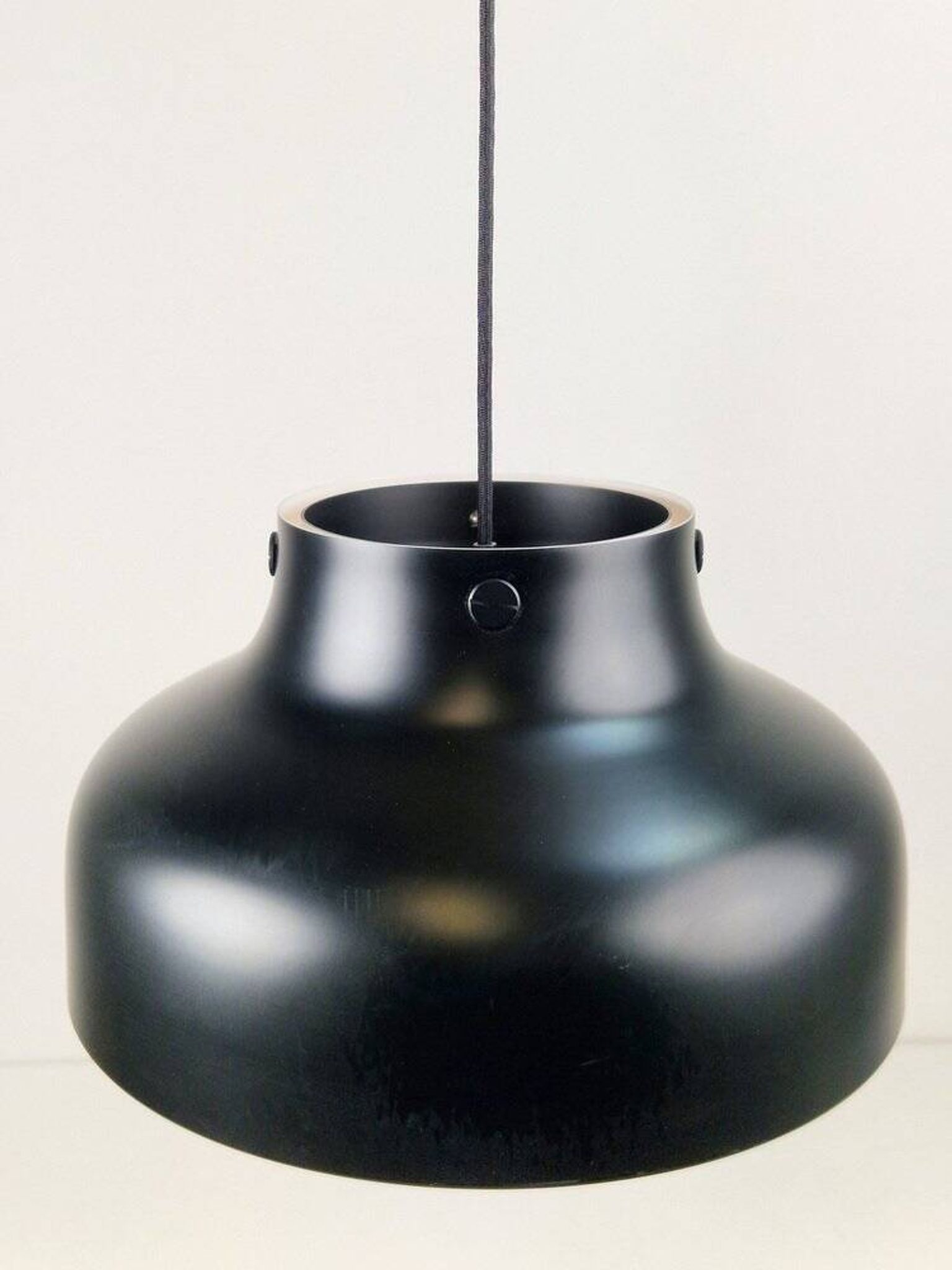 Mid-Century Modern Danish Black Jumbo Pendant Lamp by Uniline for Nordisk Solar, 1960s