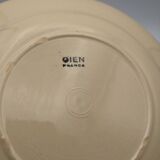 Lot de 6 assiettes creuses gien france couleur beige liseré rouge décor fleur