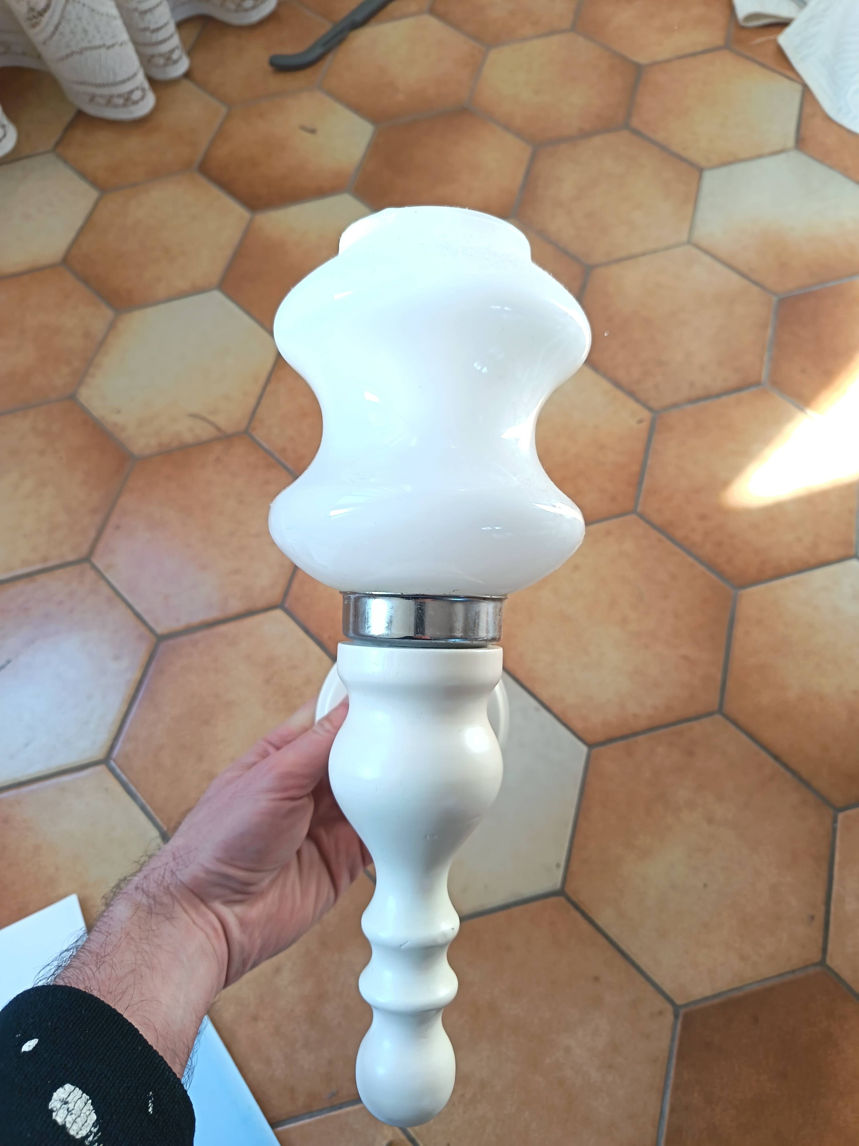 Opaline wall light and painted wood.